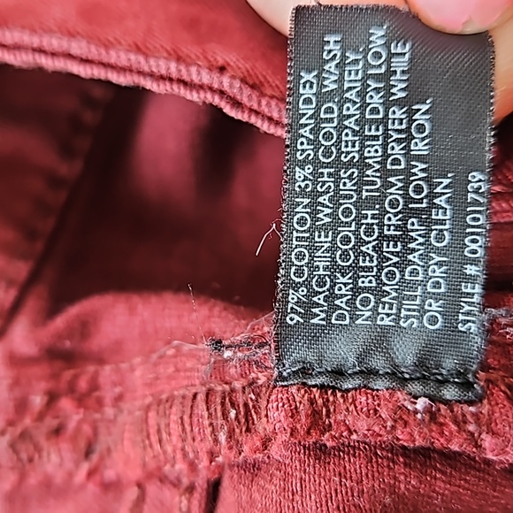 Club Manaco Straight Leg Pants - Burgundy, Size 10 - Picture 7 of 7